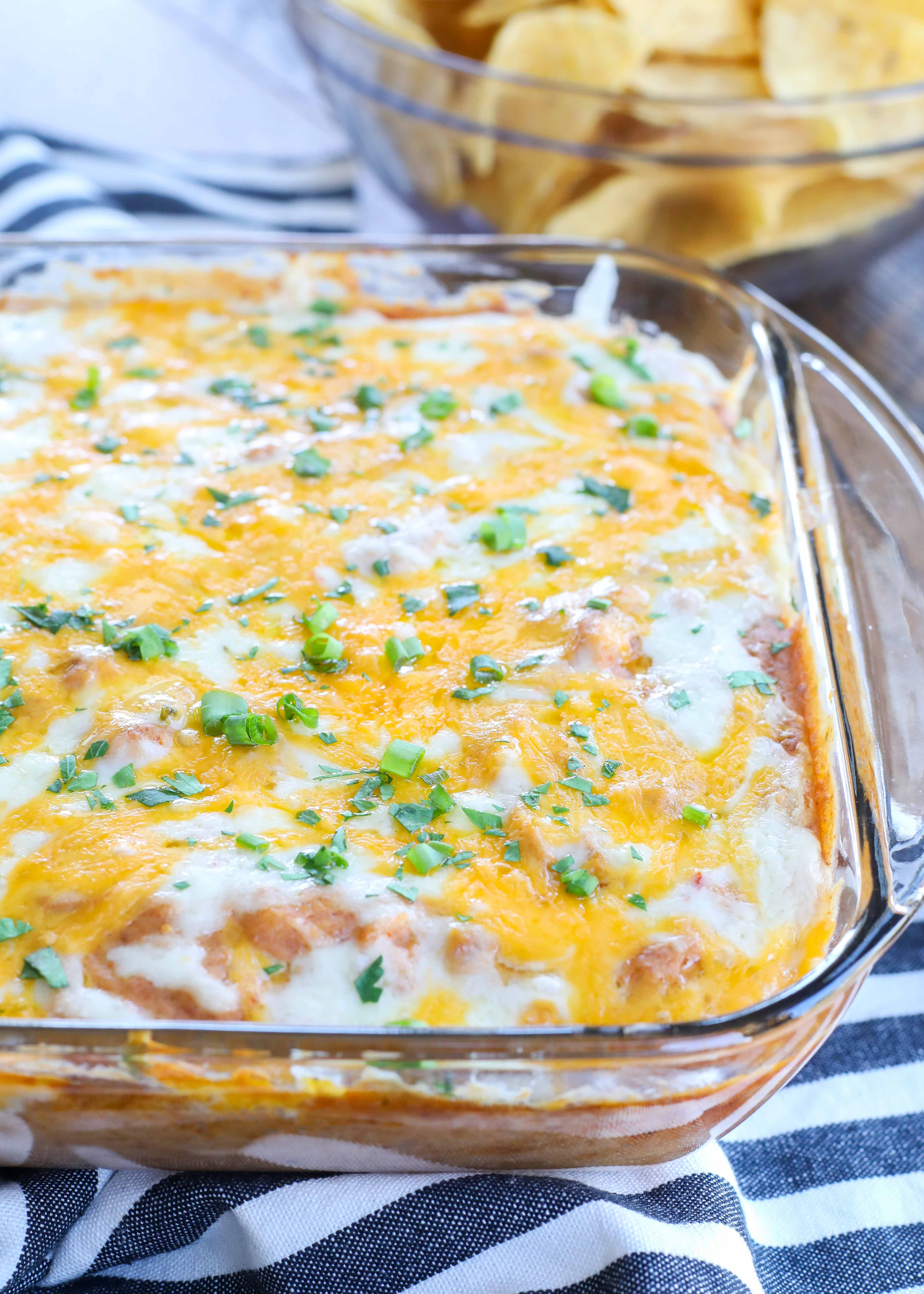 Creamy Cheesy Hot Bean Dip: Easy Party Recipe for Game Day